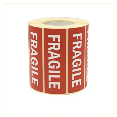 Immagine di Palucart® fragile etichetta adesivi 1000 etichette con scritta 90 x 30 bianco su rosso maneggiare cura handle with care