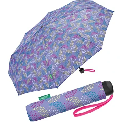Immagine di Benetton Ombrello tascabile Super Mini Dots, Pop Dots Deep Periwinkle, 95 cm