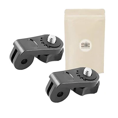 Immagine di Adaptout 2x AGD Adattatore per treppiede GoPro con vite ¼ di pollice in acciaio Fissaggio Go Pro Hero 7/6/5/4/3+/3/2/1 monopiede mini marca francese
