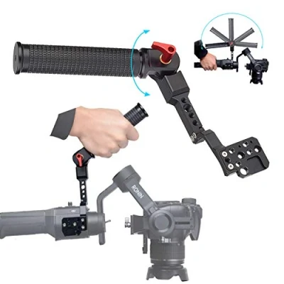 Immagine di Impugnatura regolabile a 200 gradi per stabilizzatore cardanico DJI Ronin S SC S2 SC2, manico in gomma dal design ergonomico, perfetto qualsiasi scatto angolare..