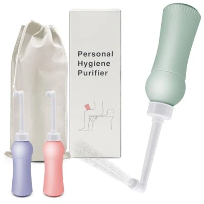 Immagine di Bidet Portatile 500ml con Borsa organizer, Bottiglia Perineale Post Partum Ugello Retrattile Per Igiene Intima a Casa e in Viaggio, Sostituisce Salviette Umide, Risparmia Carta Igienica