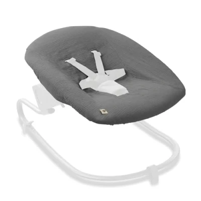 Immagine di hauck Copertura Protettiva per Sdraietta Neonati Alpha Bouncer Premium e Boucer Deluxe, 2in1 Fodera in Mussola di Cotone Traspirante, 85 cm x 74 0,25 Grigio scuro