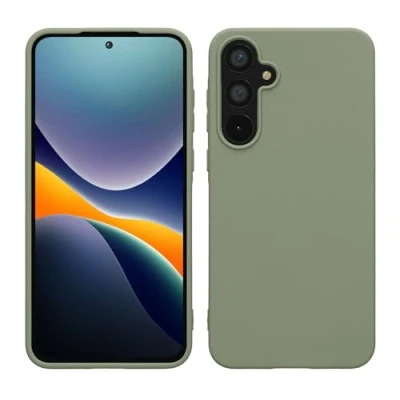 Immagine di kwmobile Custodia Compatibile con Samsung Galaxy A55 5G Cover Back Case per Smartphone in Silicone TPU Protezione Gommata verde grigio