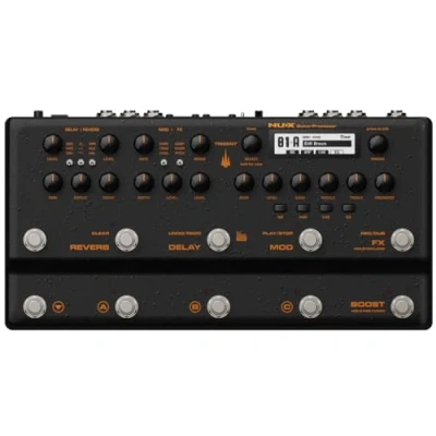 Immagine di NUX Processori multi effetti Trident con adattatore, algoritmo di modellazione amplificatori TSAC 4K, 27 IR cabina, risoluzione campione 1024