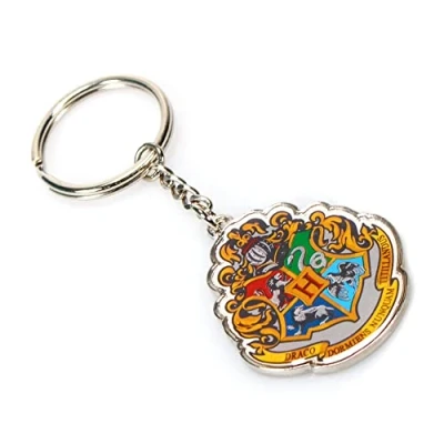 Immagine di HARRY POTTER, portachiavi Hogwarts, in acciaio inox, bianco, 9 x 4 cm