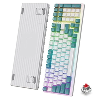 Immagine di K3 Tastiera Gaming Meccanica ultracompatta 98 ​​tasti Cablata USB Pro NKRO Resistente all&#039;acqua Chroma LIGHTSYNC RGB Illuminato LED Interruttore rosso per PC/Mac Gamer Dattilografo QWERTY Layout