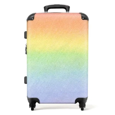 Immagine di NoBoringSuitcases.com Valigia Bambini, Trolley Grande, Per Con TSA, Valigie Bambini Trolley, Grande 23 kg (67 cm 72 L) (Arcobaleno Multicolore)