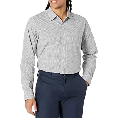 Immagine di Amazon Essentials Camicia Casual in Popeline a Maniche Lunghe vestibilità Regular Uomo, Grigio Percalle, XL
