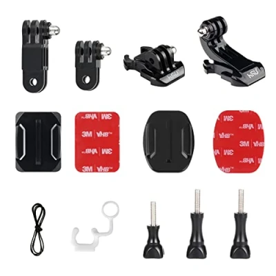 Immagine di HSU Supporti Casco per GoPro, Attacchi Attacco con 3M Adesivo, Braccio Estensione Accessori Videocamere Hero 12/11/10/9/8/7/6/5/4/3