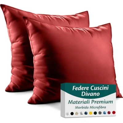 Immagine di Flowen Federe Cuscini Divano 45x45 Set da 2 Copricuscini in Microfibra Fodere Lavabili e Resistenti 45 x cm Tessuto 100% Poliestere Traspirante Anallergico Antiacaro Ideali per Arredo Casa