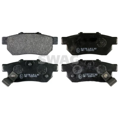 Immagine di SWAG 85 91 6301 Kit pastiglie freno Assale posteriore con segnalatore acustico usura HONDA: CIVIC V Hatchback, 5 Stufenheck, CRX 3