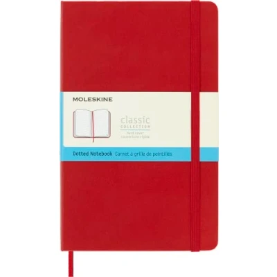 Immagine di Moleskine Classic Notebook, Taccuino con Pagine Puntinate, Copertina Rigida e Chiusura ad Elastico, Formato Large 13 x 21 cm, Colore Rosso Scarlatto, 240