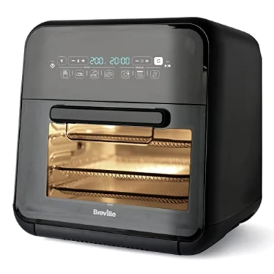 Immagine di Breville Halo Rotisserie friggitrice ad aria Forno digitale extra large 10 l Per friggere, cuocere e disidratare 2000 W Basso consumo Nero grigio [VDF127X]