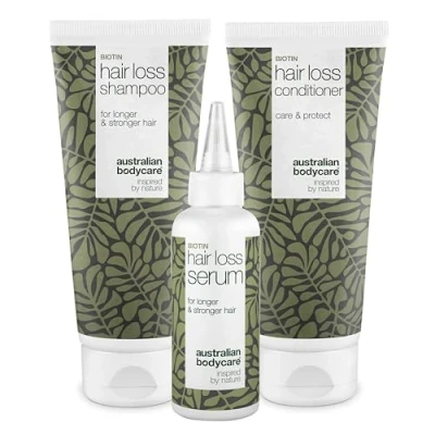 Immagine di Il kit Hair loss 3 prodotti ideali per uomini e donne con problema di caduta dei capelli Siero 100 ml, Shampoo 200 ml conditioner Australian Bodycare