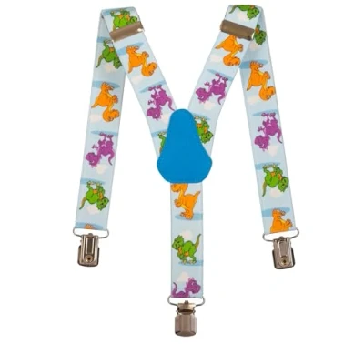 Immagine di Olata Bretelle per Bambini a Forma di Y, Elastiche, Motivo con Dinosauri (1 5 Anni), 2,5 cm. Blu Chiaro