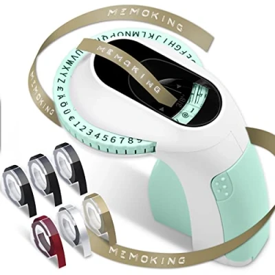 Immagine di Memoking Etichettatrice a Rilievo 3D con 6 Nastro, E975 Nastro Rilievo, Portatile Adesive Per uso Casalingo, Fai da te e Hobby (£/, Ä, Ö Ü)