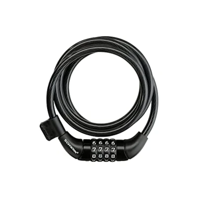 Immagine di Schwinn lucchetto antifurto per bici, livello di sicurezza 1, con combinazione, 1,2 m, nero, 1/lucchetto combinazione