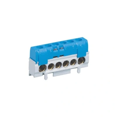 Immagine di Legrand Morsettiera di ripartizione neutro IP 2X, 1 connessione 10A, 35 mm2, lunghezza 62 mm, colore: Blu