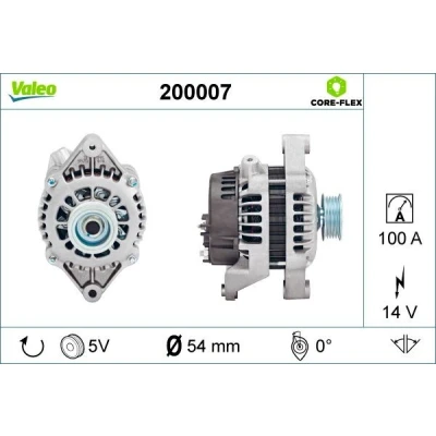 Immagine di VALEO 200007 Alternatore 14V 100A OPEL: Corsa C Hatchback, Meriva A, Zafira A