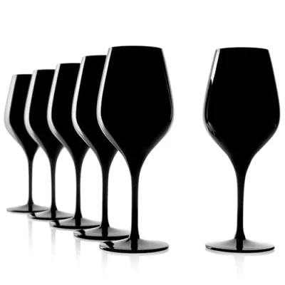 Immagine di Stölzle Lausitz Verre à dégustation noir Exquisit 350ml I Service de 6 Verres l&#039;aveugle pour déguster vins rouges et blancs passe au lave vaisselle