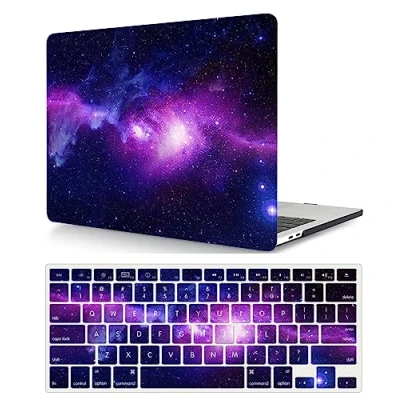 Immagine di Custodia per Macbook 12 pollici 2017 2016 2015 Pubblicazione Modello A1534 con display Retina, Copertina Rigida in Plastica Protettiva e Tastiera Cover, Galassia viola