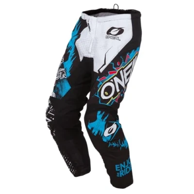 Immagine di O&#039;NEAL Pantaloni Motocross Bambini MX libertà di Movimento, Completamente Foderato, Imbottitura in Gomma per Una Maggiore Protezione Element Youth Pants Villain Bianco Taglia 22