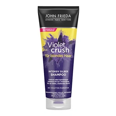 Immagine di John Frieda Violet Crush Shampoo intensivo argento anti giallo anche contro le tonalità arancioni con pigmenti viola, 250 ml
