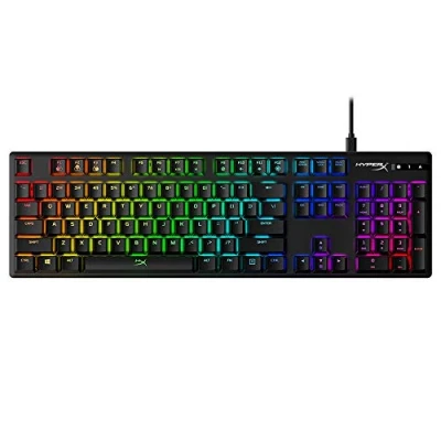 Immagine di HyperX Alloy Origins, Tastiera Meccanica da Gaming Cablata, Illuminazione RGB, Telaio in Alluminio, 80 Milioni di Pressioni Garantite, Cavo USB C, 3 Dispositivi Collegabili, Layout Inglese, Nera