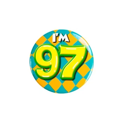 Immagine di PD Party 6014797 Compleanno Distintivo/Spillo Badge Celebrazione Festa I&#039;m 97, Multicolore, 5.5cm Lunghezza x Larghezza 0.5cm Altezza