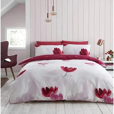 Immagine di Gaveno Cavailia Set di copripiumino reversibile con federe, in policotone, motivo floreale Darcy Viola, misura king size