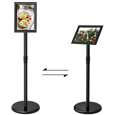 Immagine di AllesCosy® Supporto per informazioni in acciaio inox, regolabile altezza, DIN A4, 297 x 210 mm, colore nero, A4