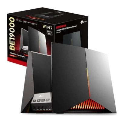Immagine di TP Link Archer GE800 Router Wi Fi 7 Tri Band BE19000Mbps, 2Porte 10G 4Porte 2.5G, Canali 320MHz, 4K QAM, Multi Link,Beamforming, 8 Antenne Interne, Home Shield, IoT, Compatible con EasyMesh, Alexa