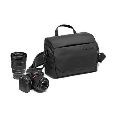 Immagine di Manfrotto Advanced Borsa a Spalla M III, Reflex e Mirrorless con Obiettivo, Fotografica, Custodia Macchina Fotografica Attacco per Treppiede Copertura Antipioggia