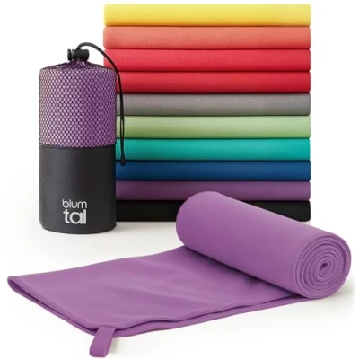 Immagine di Blumtal asciugamano microfibra 120x60 cm palestra asciugatura rapida donna asciugamani da viaggio lilla
