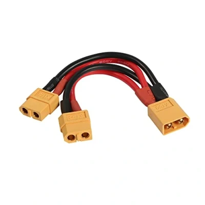 Immagine di RIIEYOCA XT60 Adattatore Connettore Batteria Parallela Doppia Estensione Splitter Y Cavo 14AWG da 1 Maschio a 2 Femmina per Elicottero modalità RC Quadcopter