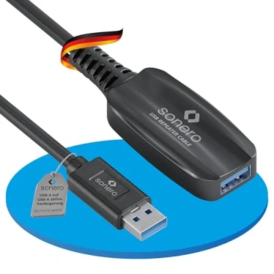 Immagine di Sonero estensione attiva USB 3.2 Gen1x1 A/A nero 5,00 m