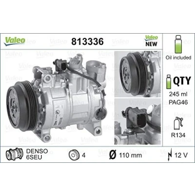 Immagine di VALEO 813336 compressore Aria Condizionata 6SEU 12V PAG 46 R134a con olio NEW ORIGINAL PART AUDI: A4 B6 Avant, B7 Avant
