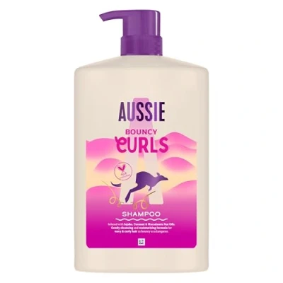 Immagine di Aussie Bouncy Curls Shampoo Ricci 1000ml, Deterge Delicatamente e Idrata Capelli Mossi Ricci, Senza Siliconi, Vegano Cruelty Free