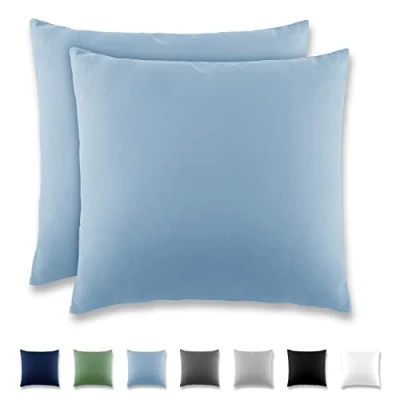 Immagine di REDKEY Coppia di Federe 40 x cm, Set 2 Tessuti per Cuscino Letto, con Coperchio Ribaltabile (senza Cerniera), 100% Microfibra è morbida e traspirante，Azzurro