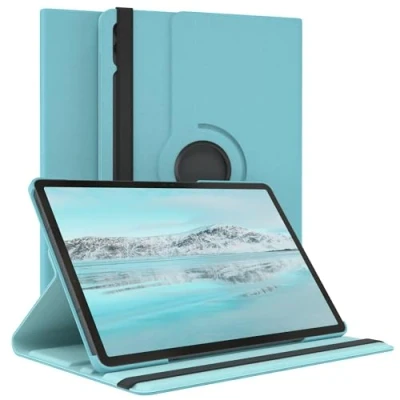 Immagine di EAZY Case Custodia per tablet Samsung Galaxy Tab S9 FE Plus Cover protettiva 12,4 pollici Smart Rotation in piedi 360 girevole con funzione di supporto, similpelle Inferno Blu