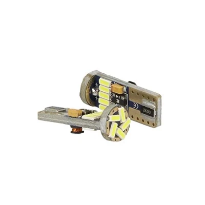Immagine di Lampadina LED Canbus, T10 W5W, 15 SMD 4014, No Errore Check Luci 12V Senza Polarità, Bianco