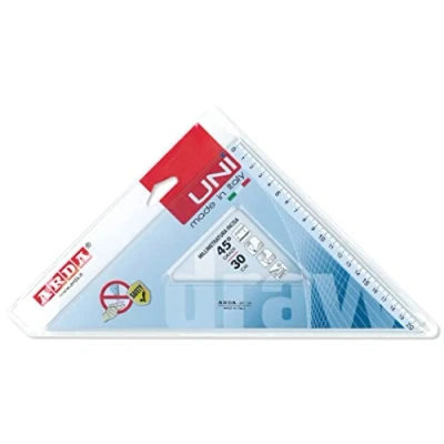Immagine di ARDA Squadra 45 Gradi In Plastica Trasparente Misura 30 Cm 1 pezzo