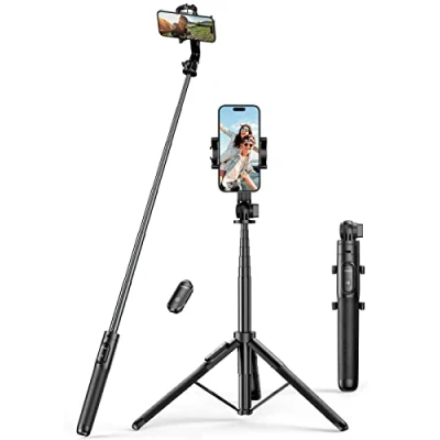 Immagine di Bastone per selfie / asta telescopica con supporto e telecomando Bluetooth da 1,5 m Ugreen LP586 nero