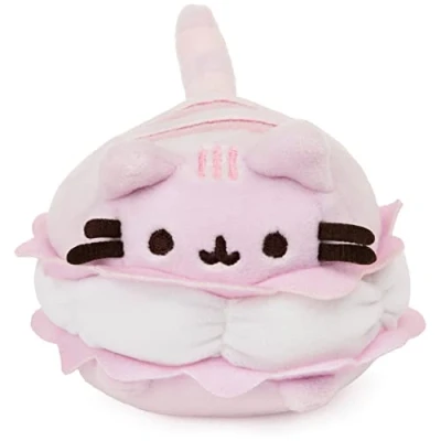 Immagine di GUND Macaron Cookie Pusheen Sweet Dessert Animale in peluche spugnoso Tessuto elasticizzato a partire da 8 anni rosa e bianco 10,2 cm