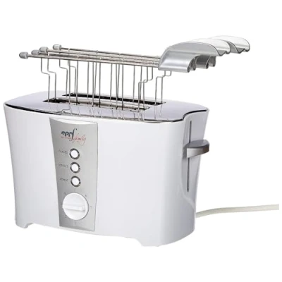 Immagine di Melchioni Family Tostapane TOSTO con Pinze per Toast, Toaster Sandwich Elettrico, Espulsione Automatica, 2 Fessure, 7 Livelli di Tostatura, Funzione Scongelamento, Potenza 600W