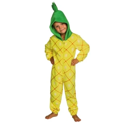 Immagine di sarcia.eu Ananas Pigiama in Pile Intero, Tutina per Bambini con Cappuccio 3 4 Anni