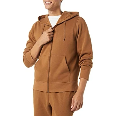 Immagine di Amazon Essentials Felpa con Cappuccio e Cerniera Integrale in Pile (Disponibile nelle Taglie Big &amp; Tall) Uomo, Marrone Toffee, S