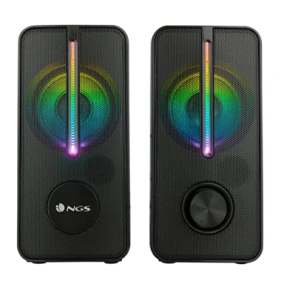 Immagine di NGS GSX 150 Altoparlanti da Gioco con Illuminazione LED RGB, 12 W e Connessione USB, Colore nero