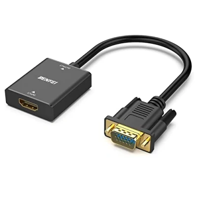 Immagine di BENFEI Adattatore HDMI a VGA con 3,5 mm jack audio, Unidirezionale Computer Monitor/TV (Femmina Maschio), Compatibile TV Stick Laptop PC Raspberry Pi Roku Xbox