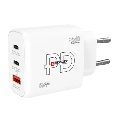 Immagine di Skross Power Charger 65W PD GaN EU Caricatore USB Ambiente interno Corrente di uscita max. 3.25 A Presa 2.0, C® Num. uscite: 3 x